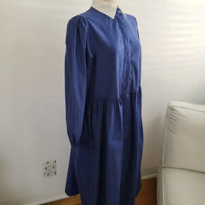 Vintage Laura Ashley Dress / Prairie Cottage / Farmhouse Royal Blue / Si…